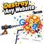 Destroy Any Website is a browser-based action game that turns familiar webpages into chaotic shooting playgrounds. Pick your target and start tearing through the page with your stickman!