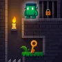 Monster Escape Game is a retro-style platformer puzzle game where you have to rotate the room to change gravity, thereby helping the monster move across the platforms and escape the dangerous maze