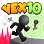 Vex 10 brings stickman parkour into a tougher playground. Use gravity tricks, time control, and clone mechanics to survive each course and escape through the green portal.